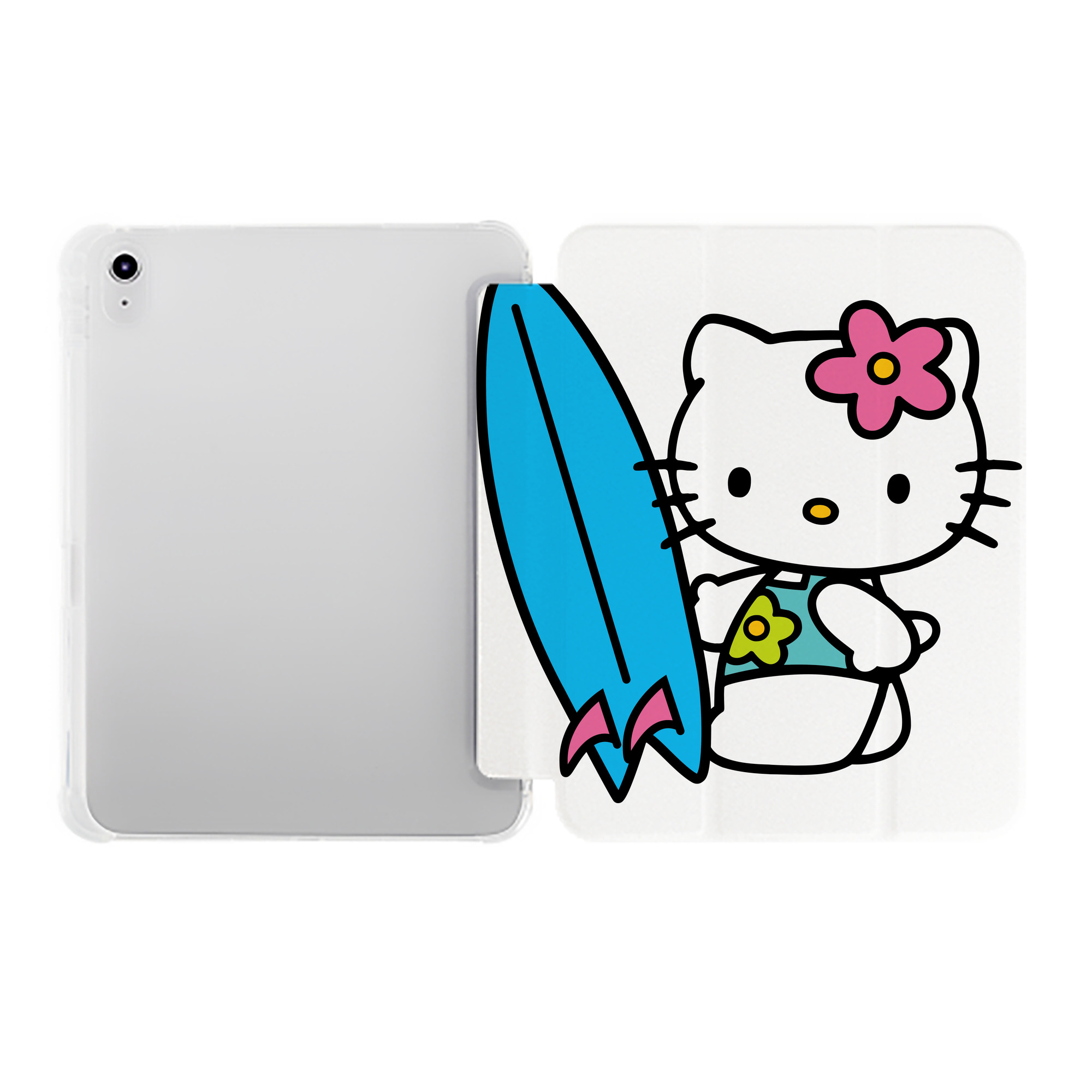 （画像用） Hello Kitty ハローキティ IPad ケース ペン収納付き 三つ折りスタンド PUレザー×シリコン 対応機種9.5/10.5/10.9インチ